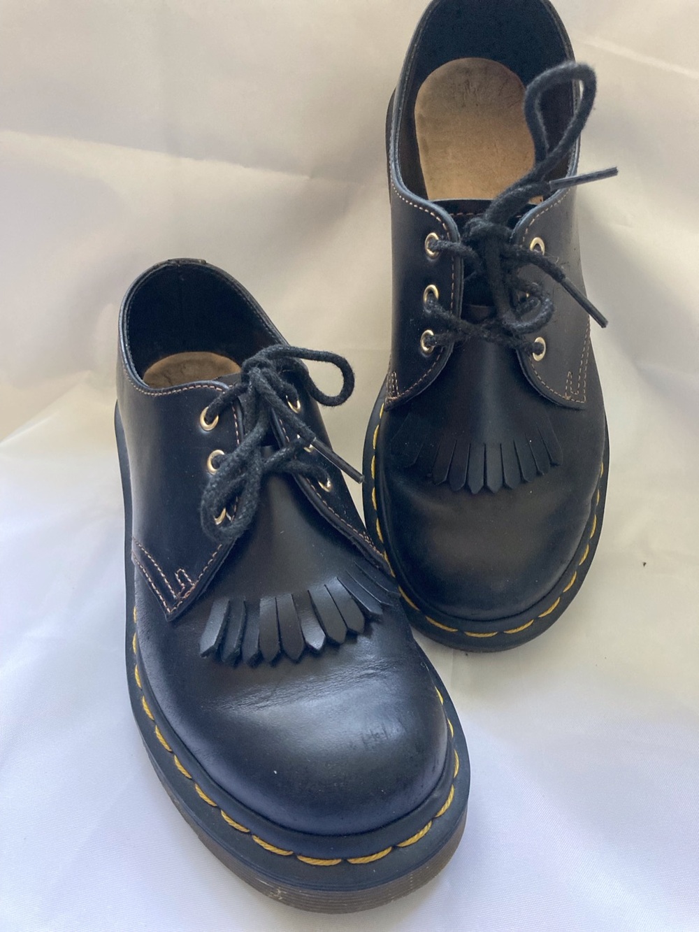 Dr.Martens 1461 Abruzzo Black Leather Kiltie Fringe Oxford women’s shoes size 5